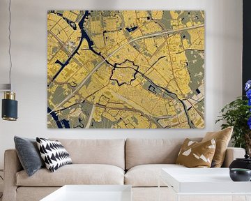 Kaart van Zwolle in de stijl van Gustav Klimt van Maporia