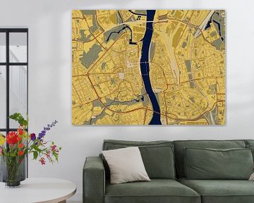 Kaart van Maastricht in de stijl van Gustav Klimt van Maporia