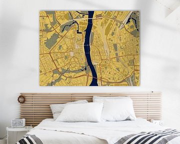 Kaart van Maastricht in de stijl van Gustav Klimt van Maporia