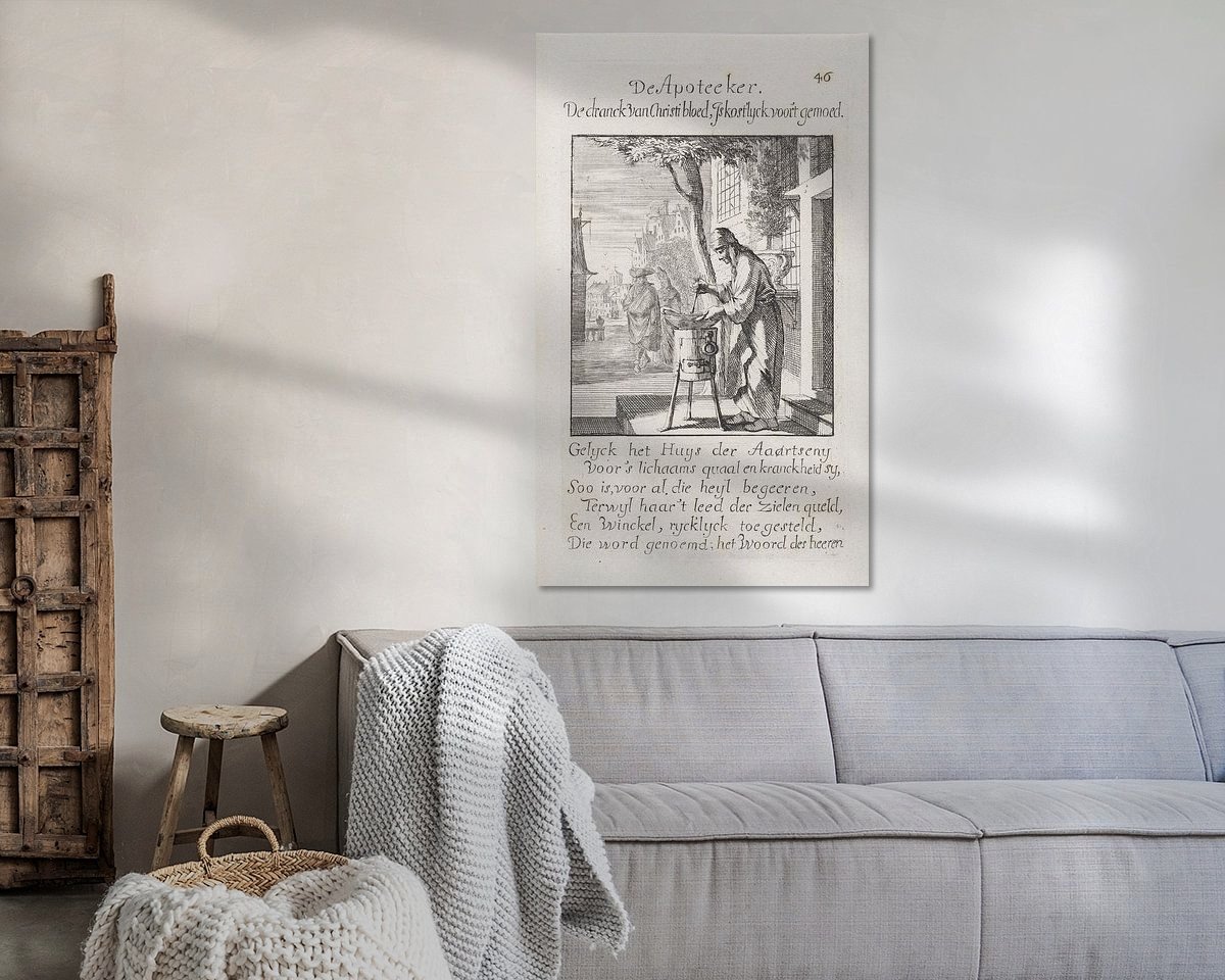 Voorbeeld van het werk in een kamer