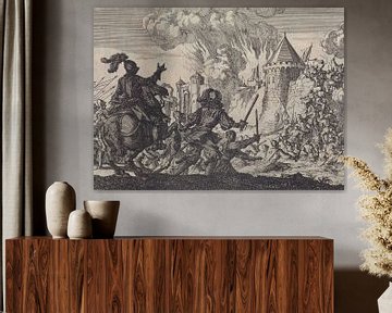 Hollandse troepen bestormen de muur van Tienen, 1635 van Atelier Liesjes