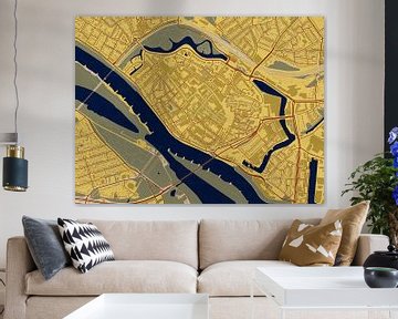 Kaart van het centrum van Deventer in de stijl van Gustav Klimt van Maporia
