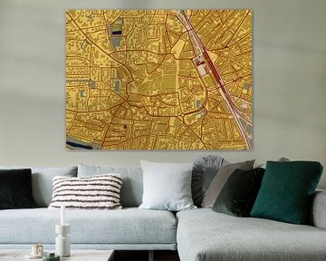 Map of the city center of Hilversum in watercolor style by Maporia