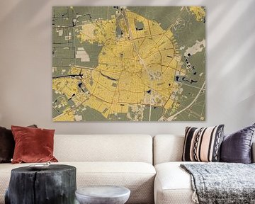 Kaart van Hilversum in de stijl van Gustav Klimt van Maporia