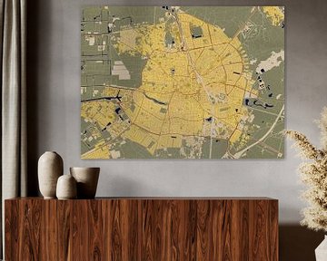 Kaart van Hilversum in de stijl van Gustav Klimt van Maporia