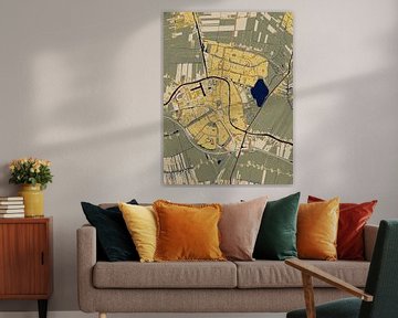 Kaart van Alphen aan de Rijn in de stijl van Gustav Klimt van Maporia