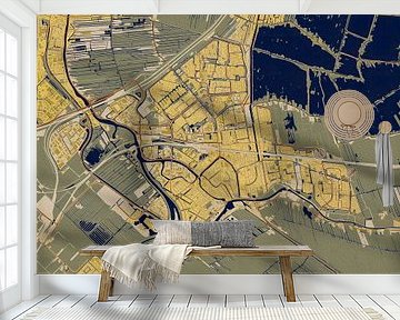 Map of Gouda in the style of Gustav Klimt by Maporia