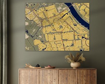 Kaart van Spijkenisse in de stijl van Gustav Klimt van Maporia