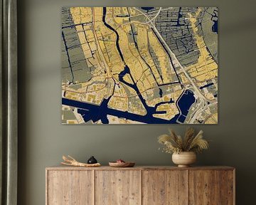 Carte de Zaandam dans le style de Gustav Klimt sur Maporia