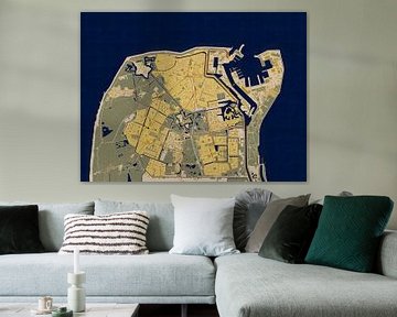Kaart van Den Helder in de stijl van Gustav Klimt van Maporia