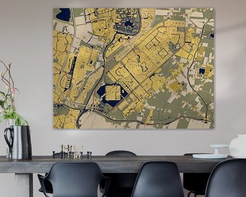 Carte de Heerhugowaard dans le style de Gustav Klimt sur Maporia