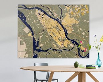Stadtplan von Kampen im Stil von Gustav Klimt von Maporia