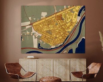 Kaart van Rheden in de stijl van Gustav Klimt van Maporia