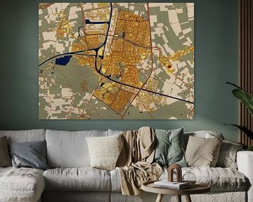 Kaart van Oosterhout in de stijl van Gustav Klimt van Maporia