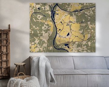 Kaart van Zutphen in de stijl van Gustav Klimt van Maporia