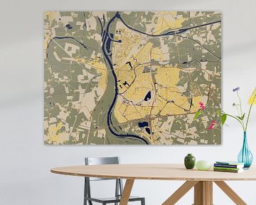 Kaart van Zutphen in de stijl van Gustav Klimt van Maporia