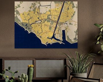 Karte von Vlissingen im Stil von Gustav Klimt von Maporia