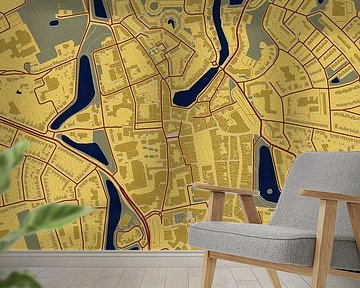 Map of the centre of Goes in the style of Gustav Klimt