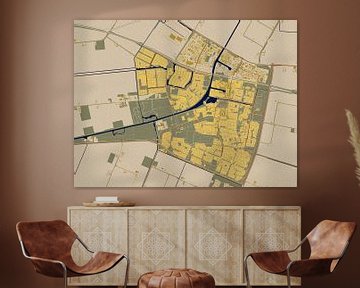 Kaart van Dronten in de stijl van Gustav Klimt van Maporia