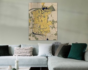Kaart van Goes in de stijl van Gustav Klimt van Maporia
