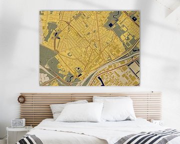 Kaart van Beverwijk in de stijl van Gustav Klimt van Maporia