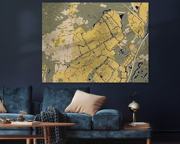 Kaart van Heemskerk in de stijl van Gustav Klimt van Maporia