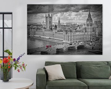 London - Westminster black & white von Melanie Viola