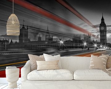 Westminster Bridge & Red Bus by Melanie Viola