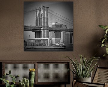 Manhattan | Brooklyn Bridge z/w van Melanie Viola