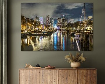Oude Haven in Rotterdam verlicht van Karin Riethoven