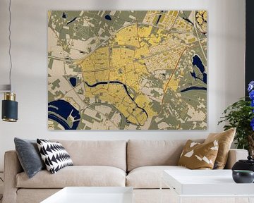Kaart van Wijchen in de stijl van Gustav Klimt van Maporia