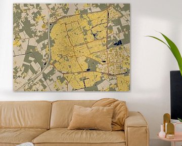 Kaart van Uden in de stijl van Gustav Klimt van Maporia