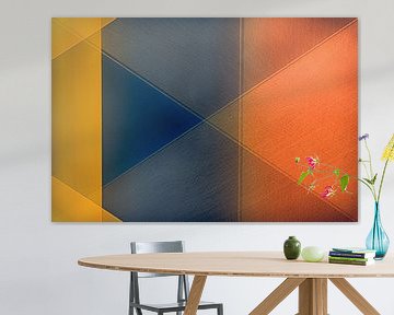 Geometrisch patroon in felle warme kleuren van Lisette Rijkers