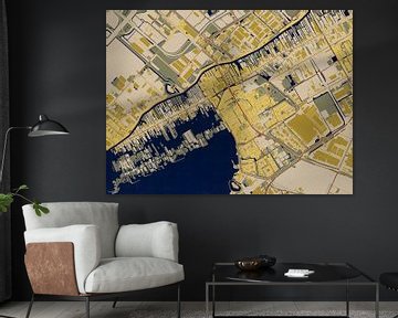 Kaart van Aalsmeer in de stijl van Gustav Klimt van Maporia