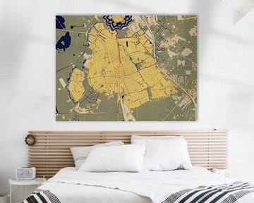 Kaart van Bussum in de stijl van Gustav Klimt van Maporia