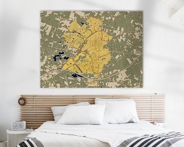 Kaart van Oldenzaal in de stijl van Gustav Klimt van Maporia