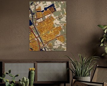 Kaart van Rosmalen in de stijl van Gustav Klimt van Maporia