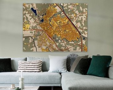Kaart van Boxtel in de stijl van Gustav Klimt van Maporia