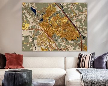 Kaart van Boxtel in de stijl van Gustav Klimt van Maporia