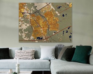 Kaart van Geldrop in de stijl van Gustav Klimt van Maporia
