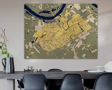 Kaart van Culemborg in de stijl van Gustav Klimt van Maporia