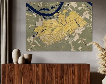 Kaart van Culemborg in de stijl van Gustav Klimt van Maporia