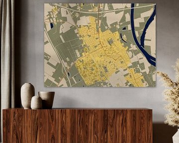 Kaart van Boxmeer in de stijl van Gustav Klimt van Maporia