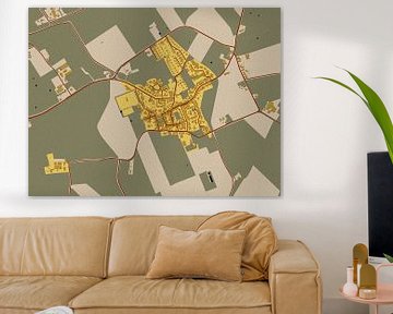 Kaart van Oosterend in de stijl van Gustav Klimt van Maporia