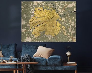 Kaart van Rijssen in de stijl van Gustav Klimt van Maporia