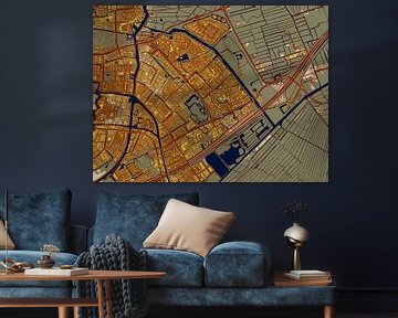 Kaart van Leiderdorp in de stijl van Gustav Klimt van Maporia