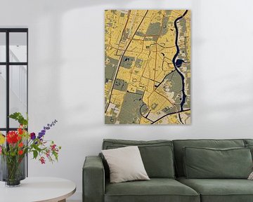 Kaart van Heemstede in de stijl van Gustav Klimt van Maporia