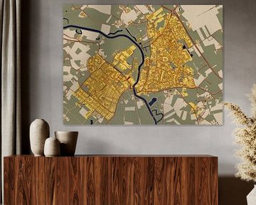 Kaart van Sint-Michielsgestel in de stijl van Gustav Klimt van Maporia