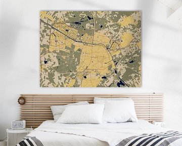 Kaart van Tilburg in de stijl van Gustav Klimt van Maporia