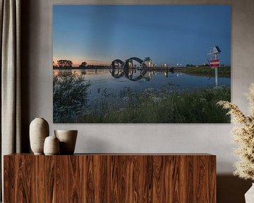 Hoogwater stuwcomplex bij Amerongen van Moetwil en van Dijk - Fotografie